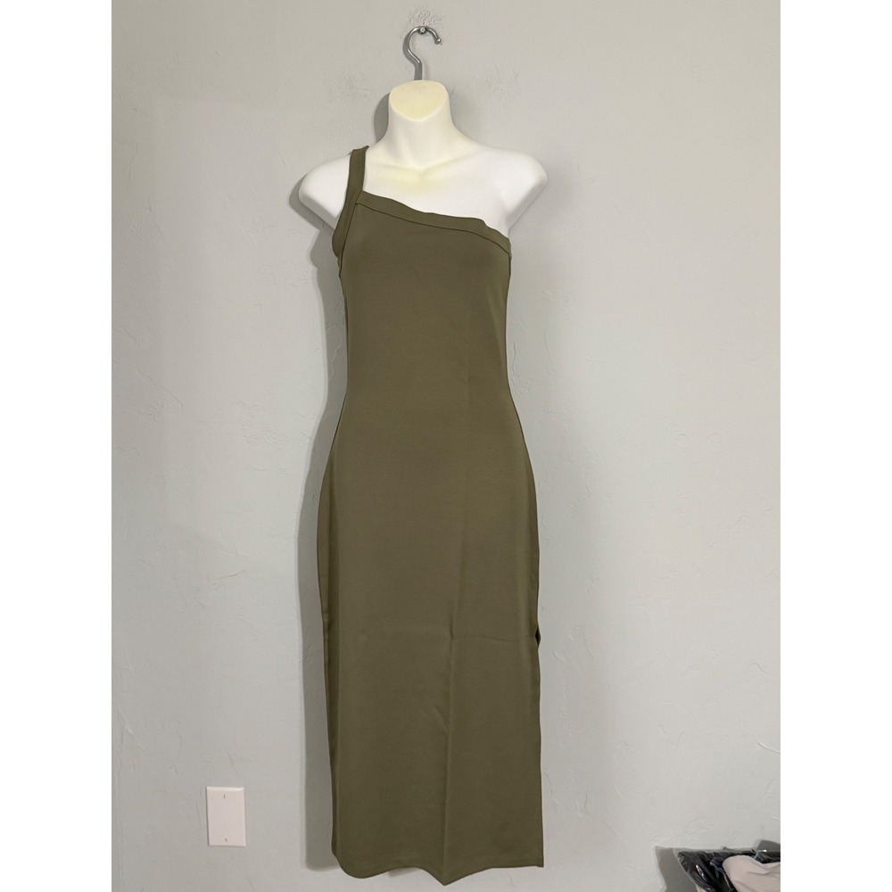 The Drop Aditi‎ Olive Green One Shoulder Midi Dress Size S New with Tags